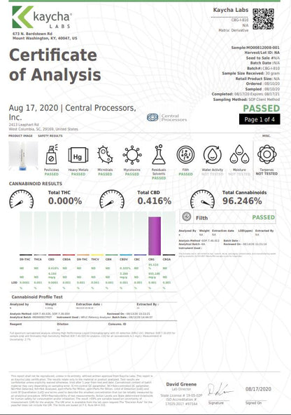 97% American Bulk CBG Isolate Wholesale UK